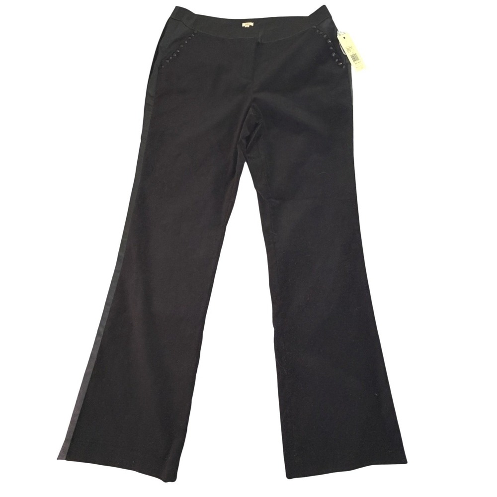 Reba Masquerade Black Embellished Flare Pants Size 12 MSRP $98 Velvet Dressy